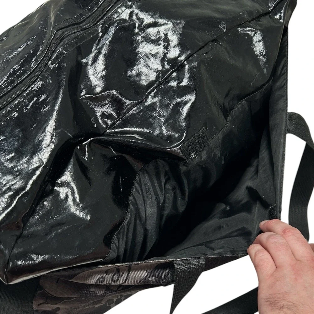 Ed Hardy Y2K Duffel Bag Black Tattoo Print Skull Tiger Travel Gym Bag